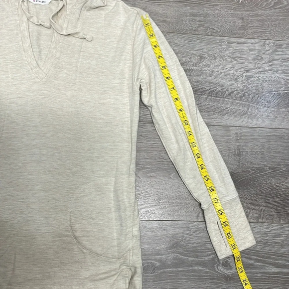 Athleta Studio Split Neck Hoodie Oatmeal Heather S - Picture 10 of 16
